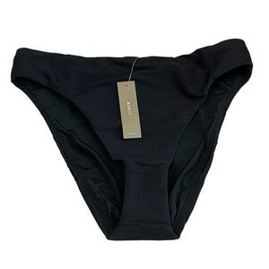 J. Crew Ribbed High Rise Cheeky Bikini Bottom Women's M Black 7864 BE808